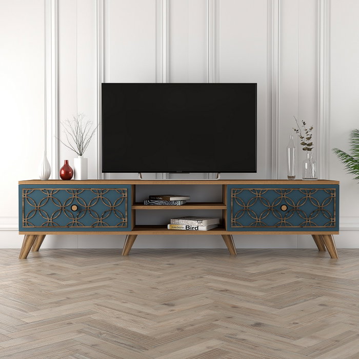 Hanah Home Soporte de TV Nogal y Calcedonia